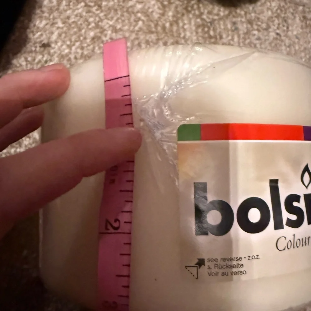 NEW LARGE Cream Bolsius Candle /smokeless / slow burn / non- scented